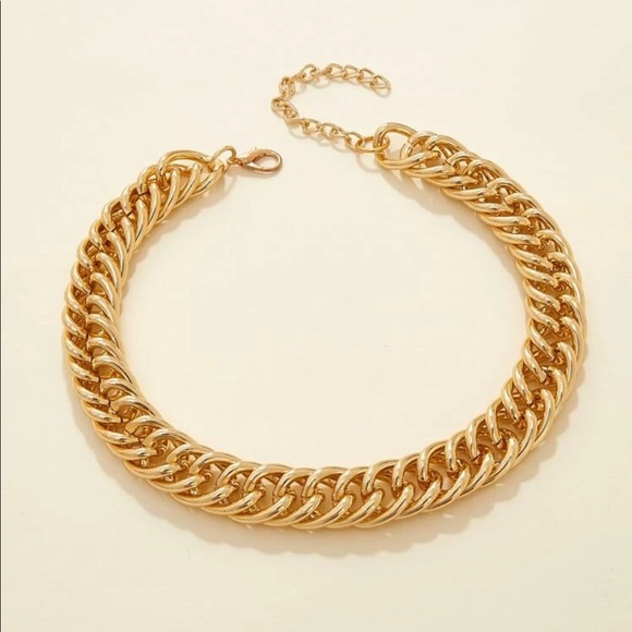 New Cuban Gold Tone Chain Necklace - Picture 2 of 3